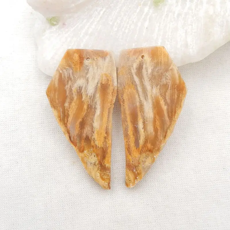 

Natural Stone Indonesian Coral Nugget Earring Bead For Women 45x23x3mm 11g Semiprecious Fashion Jewelry Earrings Accessories