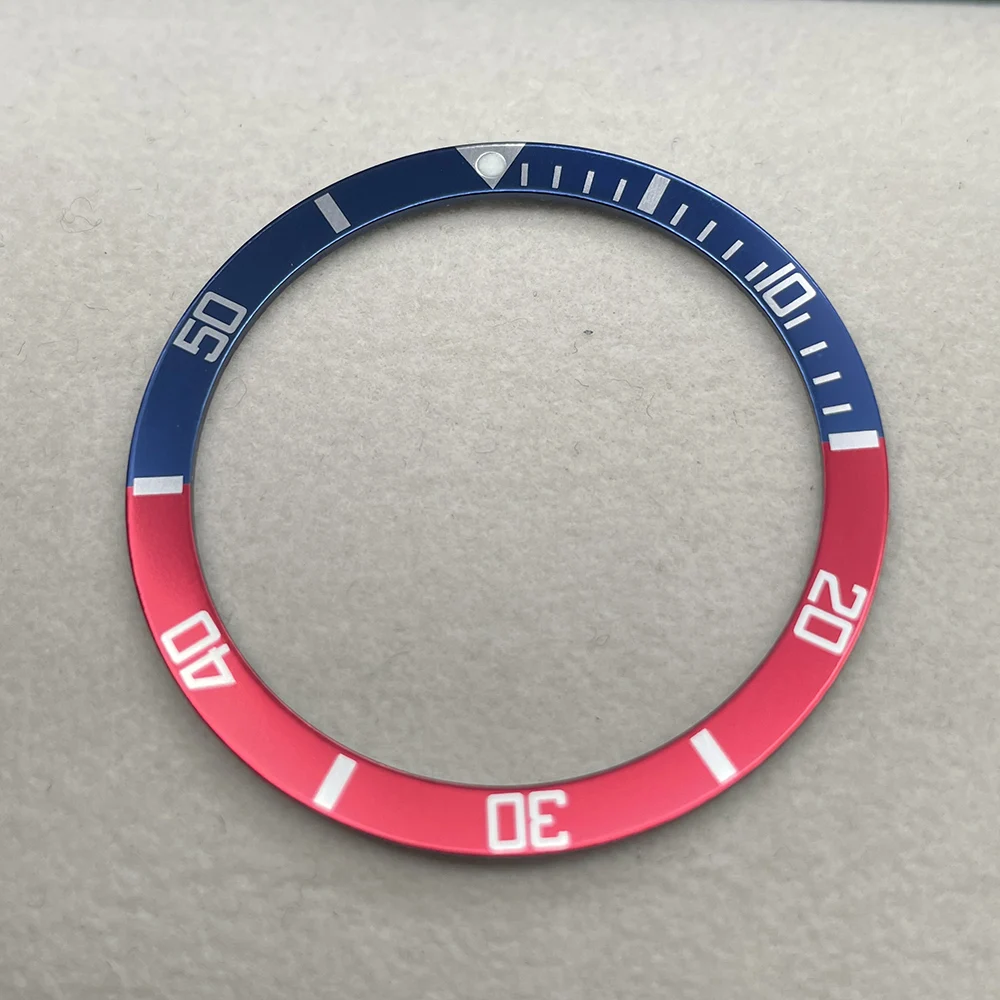 Flat 38mm Green Blue White Silver Alloy Watch Bezel Insert for Seiko Turtle/Tuna Case SKX007/009 Ring Watch Parts NH35A NH36A