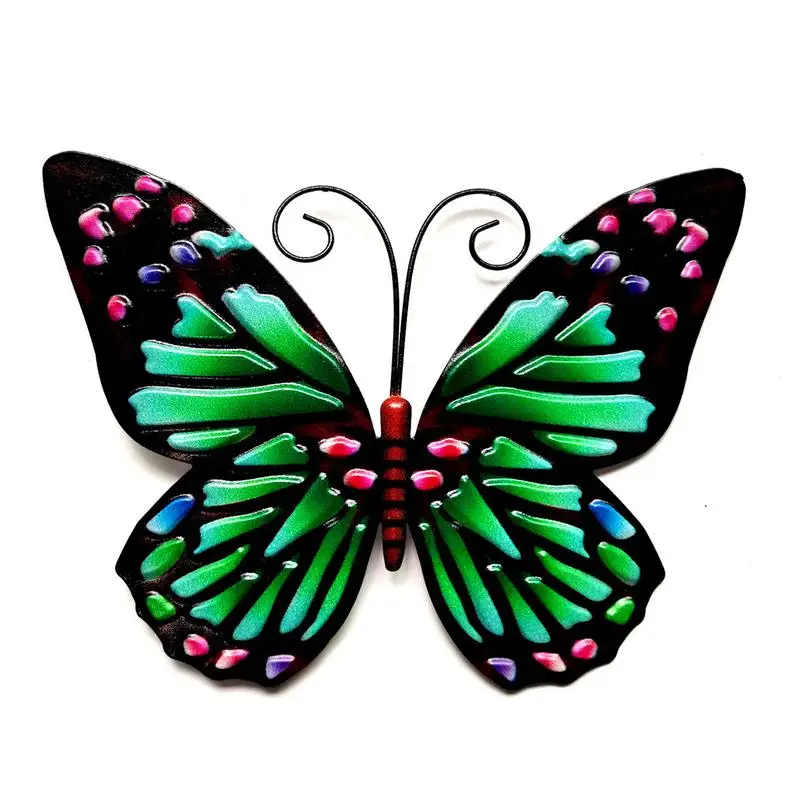 

Garden 3D Metal Butterfly Decor Inspirational Sculpture Wall Deco For Outdoor Decoration Animal Miniatures Statues Artwork 2021