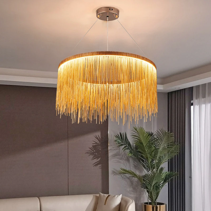 2023 Modern Art Decor Tassel Pendant Lamps Chain Chandelier for Bedroom Living Room Restaurant Lights Winfordo 110V / 220V |