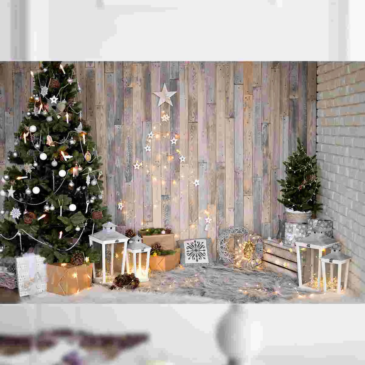 

Christmas Tree Photography Backdrop Photo Wall 3D Background for Festival 5x3ft (1831)