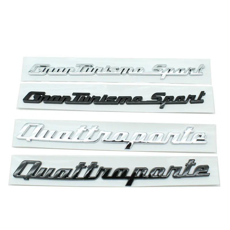 

Car 3D ABS Trunk Letters Words Logo Badge Emblem Decals Sticker For Maserati Quattroporte Granturismo Sport MC M139 M156 GTS