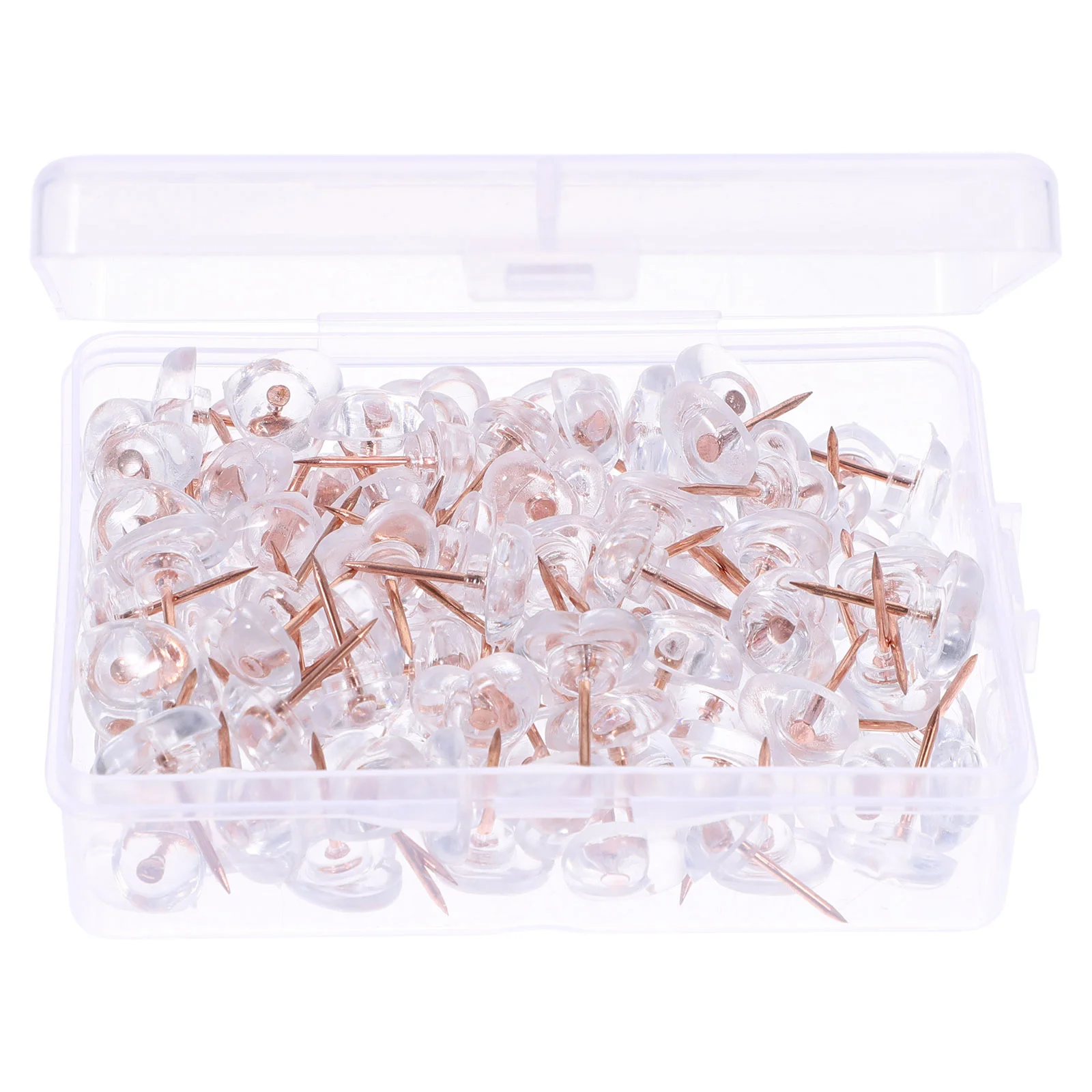 

Transparent Heart Pushpin Love Metal Trim Flat Daily Use Thumb Tack Steel Wire Replaceable Map Tacks