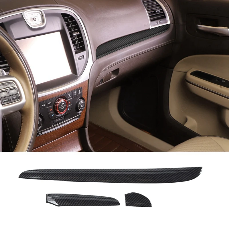 

For Dodge Chrysler 300C 2011+ Carbon Fiber Car Center Console Strip Trim Cover Decoration Sticker Interior Accessories