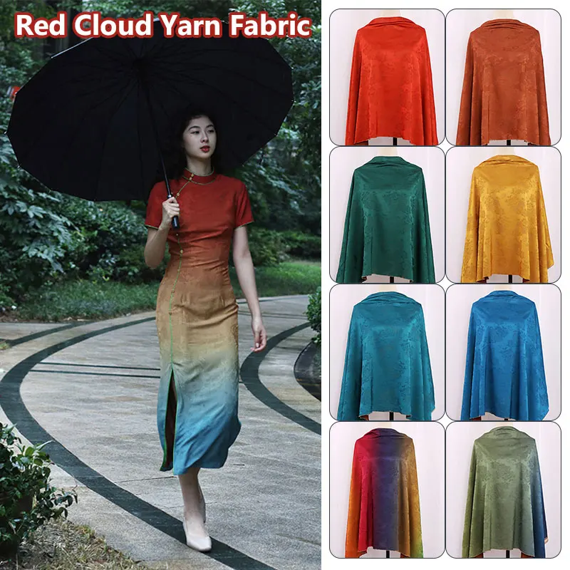 

1/2/3M Vintage Peony Jacquard Fabric Vine Flower Pattern Brocade Fabric For Diy Sewing Needlework Clothing Hanfu Cheongsam Dress