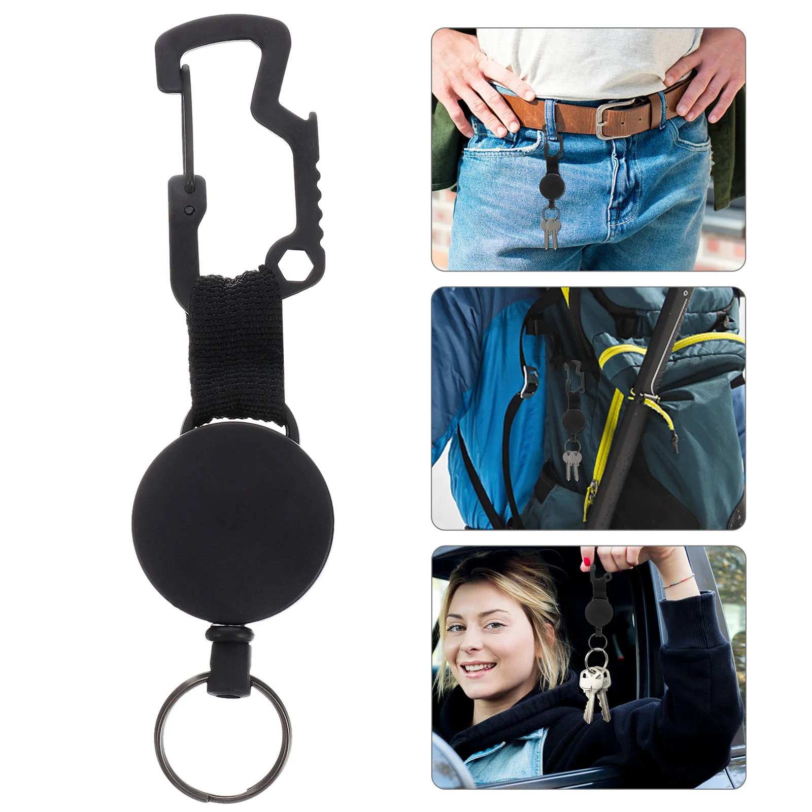 

2Pcs Retractable Portable Practical Keyring Badge Holder Reel