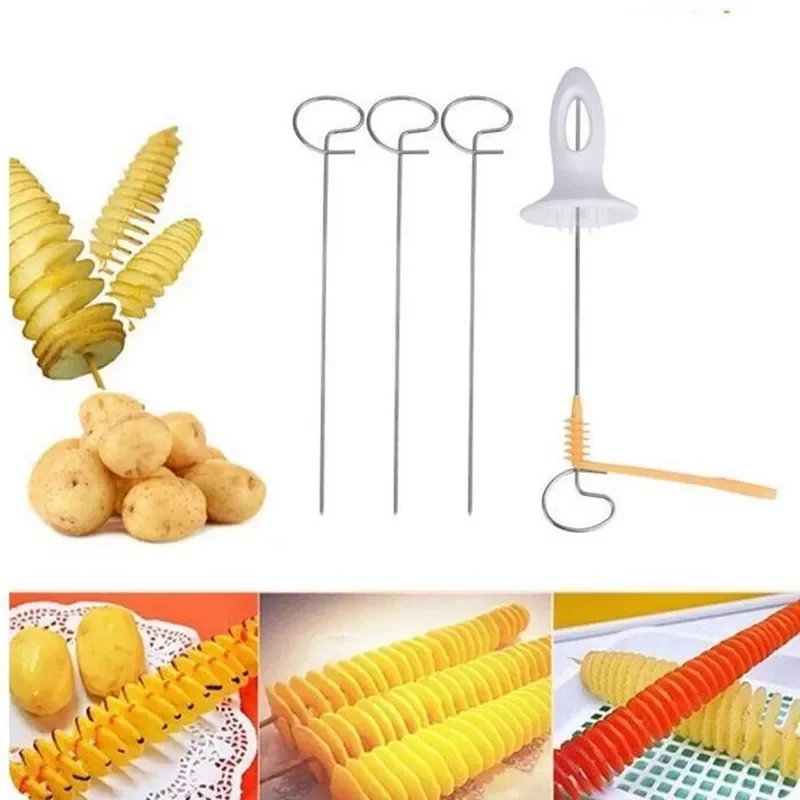 

1Set Spiral Potato Cutter Cucumber Slicer Vegetable Spiralizer Cutter Potato Slicer BBQ Kitchen Accessories Gadgets for Kitchen