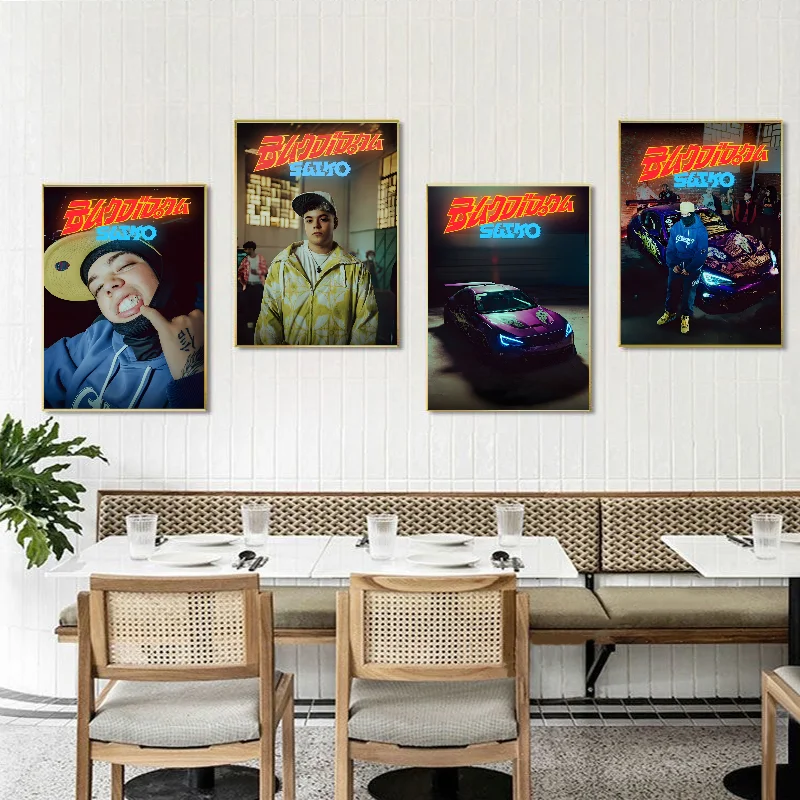 Saiko Singer Poster Self-adhesive Art Waterproof Paper Sticker Coffee House Bar Room Wall Decor