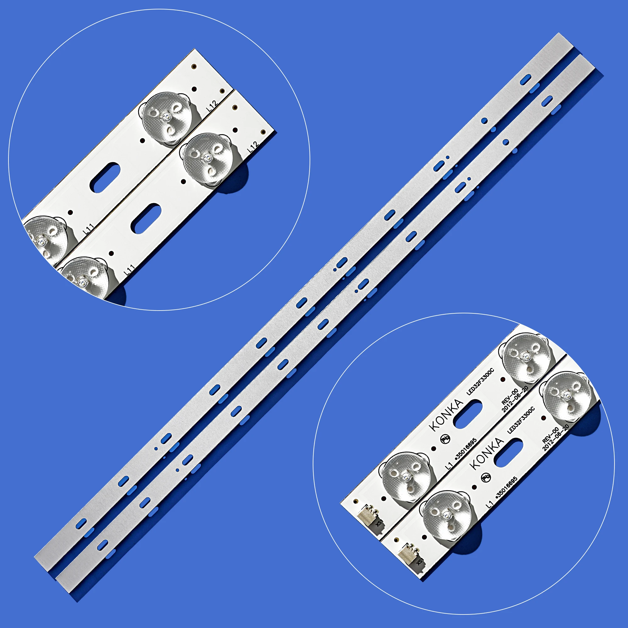 

2PCS LED Strip 12 Lamp (6v)for Kon ka 32"TV LED32F3300C 35016695 IC-BKKL32D019 LED32M2800PDE LED32F3100CE LED32F2000E DL3244