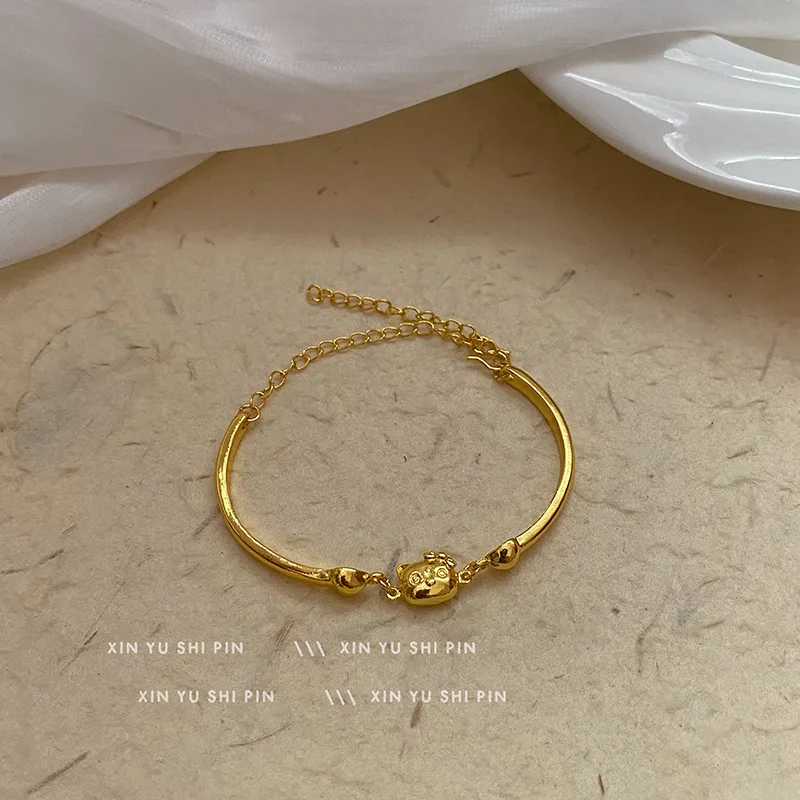 Браслет с персонажем мультфильма Hello Kitty золотой цвет браслет регулируемым