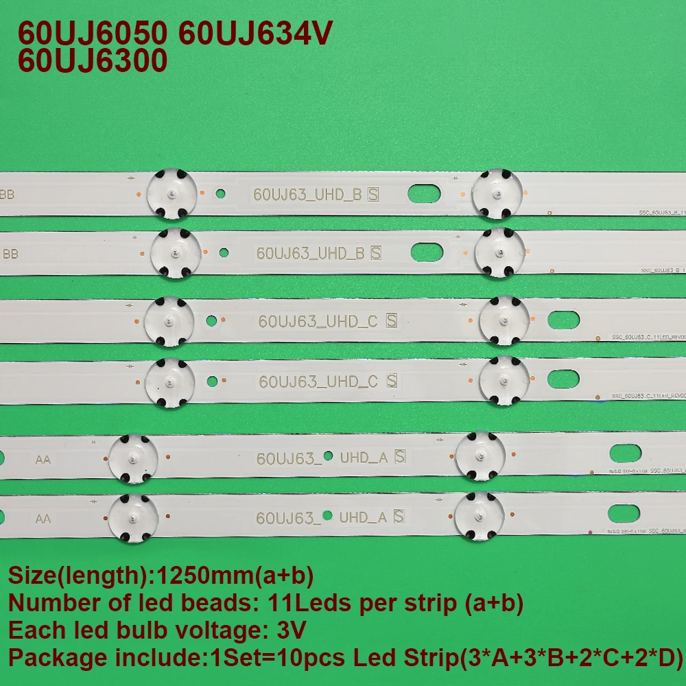 

NEW LED Backlight Lamp Strip For LIG Innotek 17Y 60inch _A type_Rev0.0 60UJ6300 60UJ63_UHD A B C D 60UJ6050 60UJ634V EAV63673006