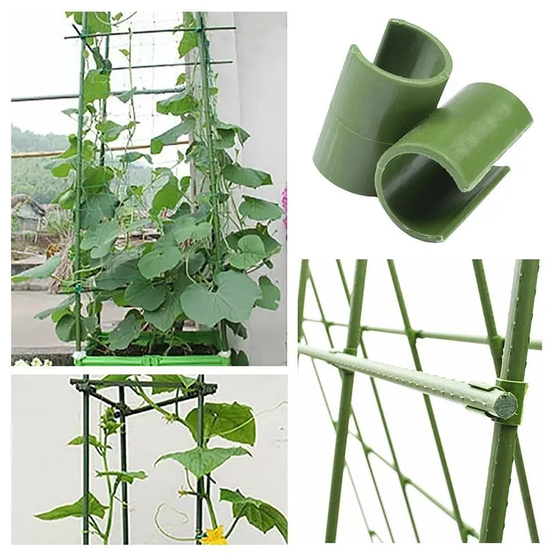 

20 Pcs 8/11/16/20mm Cross Plastic Clips Plant Support Fixed Connector Agriculture Adjustable Fastener Gardening Pillars Clamp