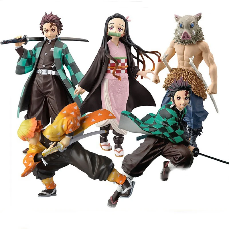 

Demon Slayer Figure Tanjirou Nezuko Agatsuma Zenitsu 16cm Kanawaii Kanroji Mitsuri Action Figurine Collection Model Doll Toys