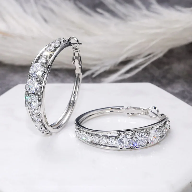 

New Zircon Earrings Popular Fashion Women's Earrings Luxury Romantic Valentine's Day Engagement Wedding Anniversary Jewelry