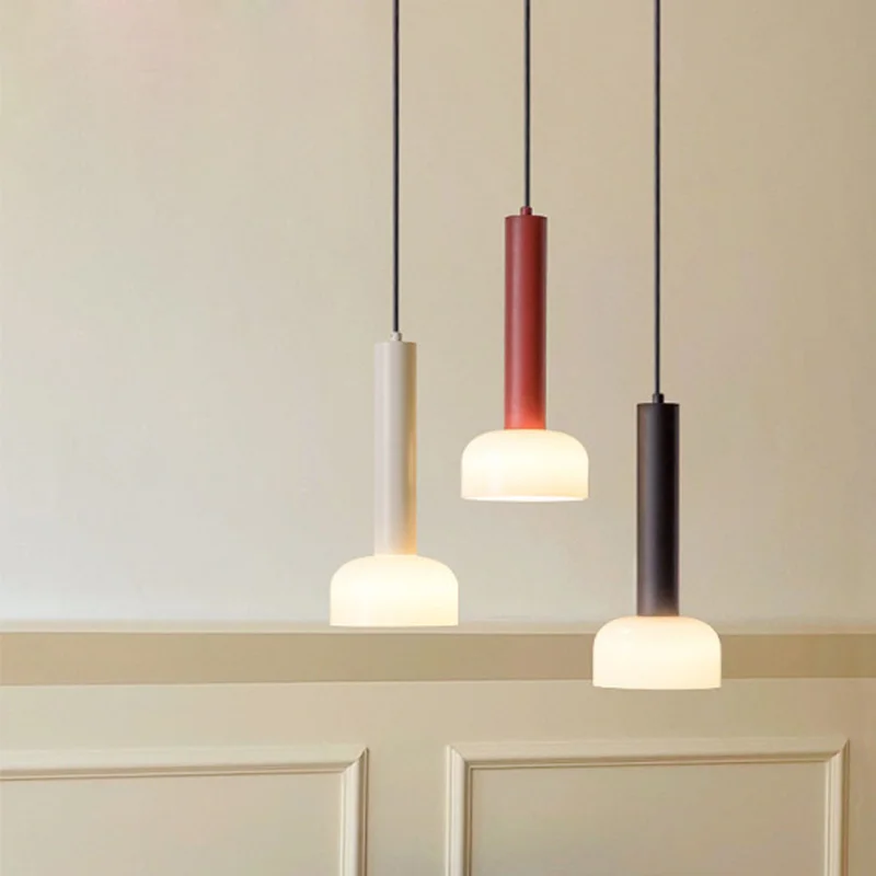 

Italian Nordic Multi Colors Lighting Yellow Red Minimalist Bedside Chandeliers Porch Bar Living Room Decoration Pendant Lamps
