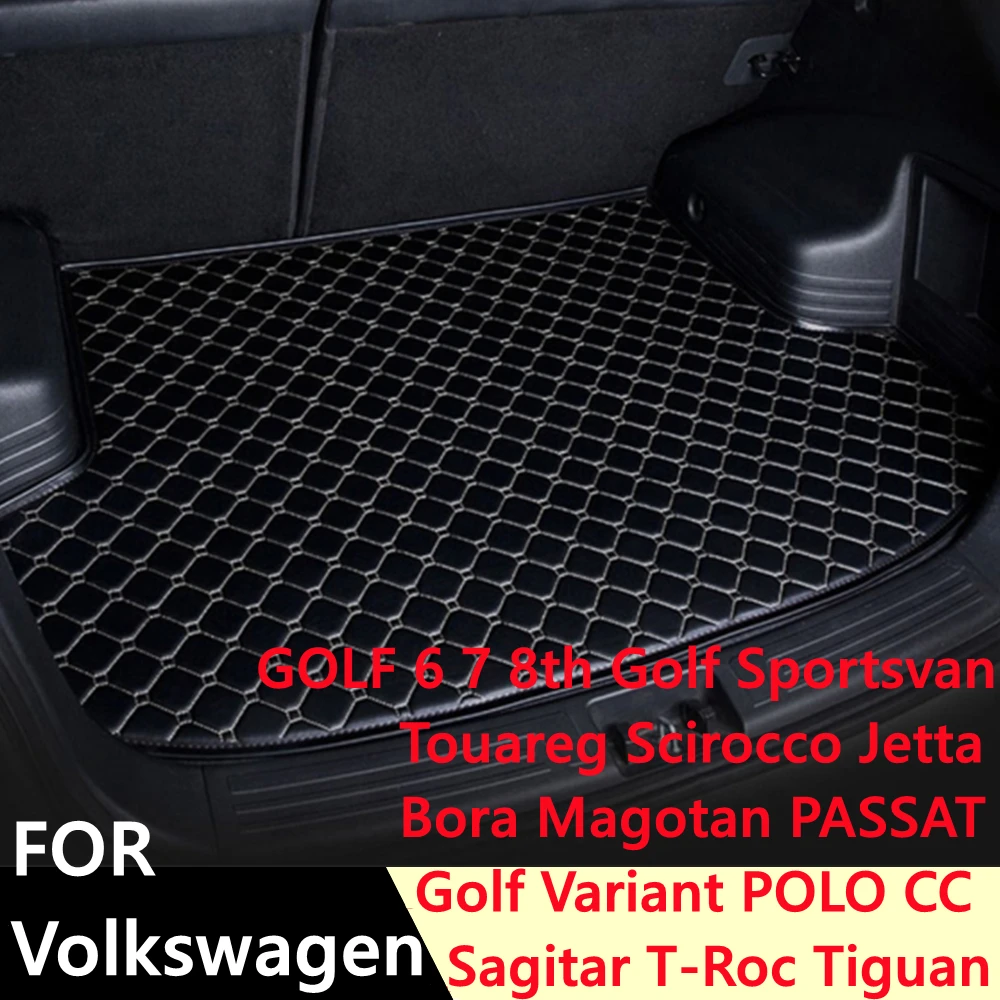 

Car Trunk Mat For Volkswagen VW CC Touareg Scirocco Golf POLO T-Roc Waterproof Rear Cargo Cover Carpet Pad AUTO Tail Boot Liner