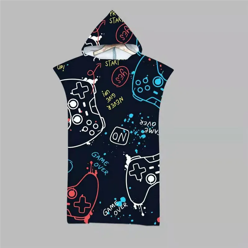 

Microfiber Fabric Adult Bath Towels Beach Towel Changing Bathrobe Cloaks Hooded Swimming Pool Gym Fitness Bath Towels