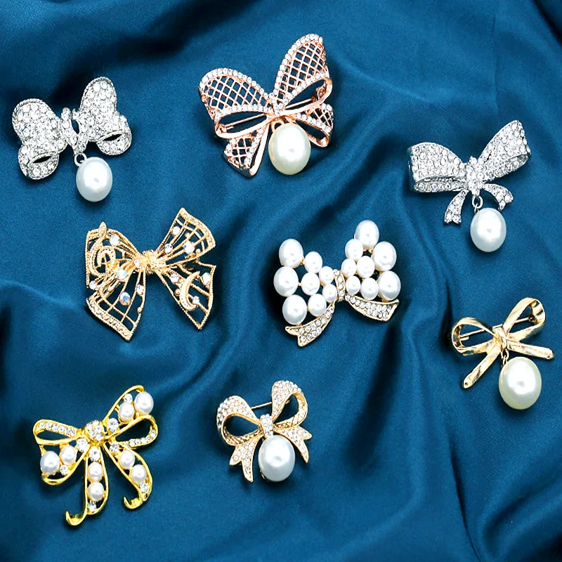 

2PCS Brooch Women's Clothes Fixed Pin Anti-Glare Buckle Pearl Corsage Hundred Matching Jewelry Buckle