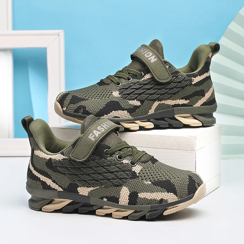 Kids Fashion Sneakers For Boys Girls Tennis Shoes Breathable Sports Running Shoes Children Casual Camouflage Walking Shoes