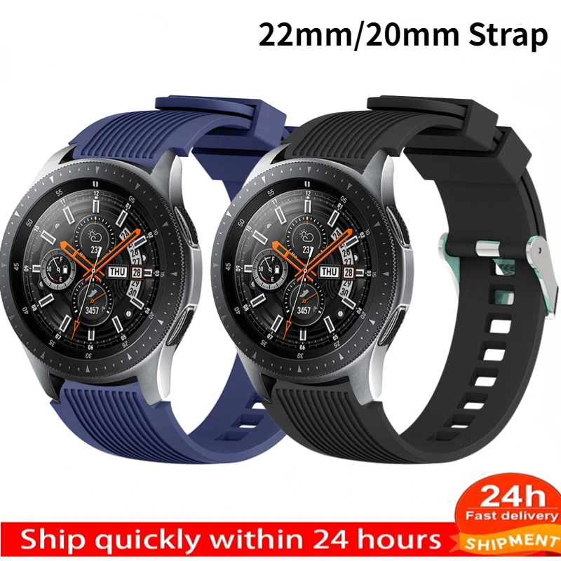 

22mm 20mm Watch Band for Samsung Galaxy Watch 46mm/Huawei Watch GT2 Sports Silicone Bracelet Wristband for Amazfit GTR/Stratos 3