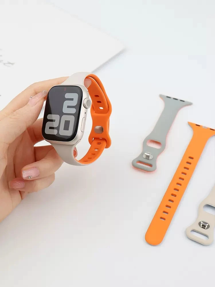 

Silicone Loop For Apple Watch Sport Band 45mm 44mm 40mm 41mm Ultra Strap Elastic Belt Slim Bracelet iWatch Series 5/4/3/SE/6/7/8