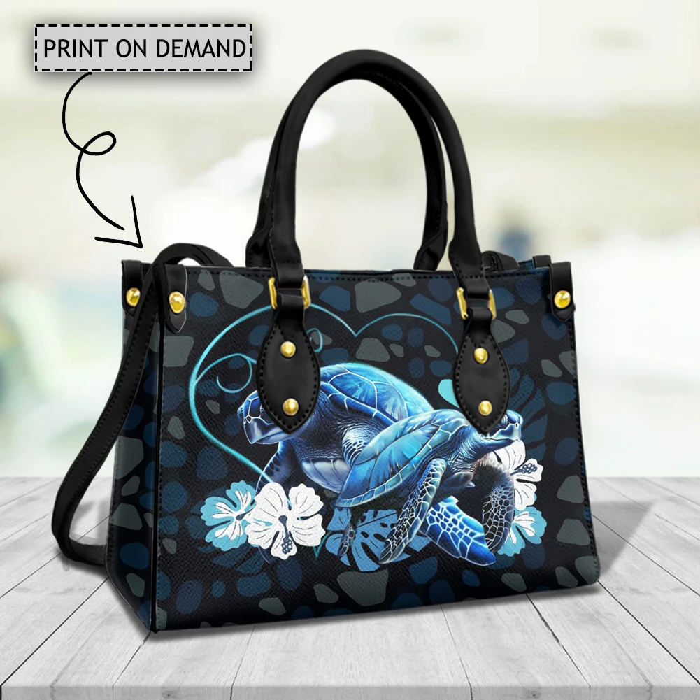 

Sea Turtle Print Shoulder Bags Business Travel Luxury Messenger Tote Bag Fashion Dolphin Versatile Ladies Top-handle Handbags