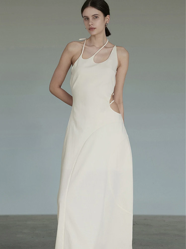 Женское платье миди с открытой спиной летнее сексуальное облегающее без рукавов