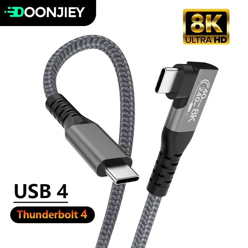 Кабель USB Type-C под углом 90 градусов 40 Гбит/с