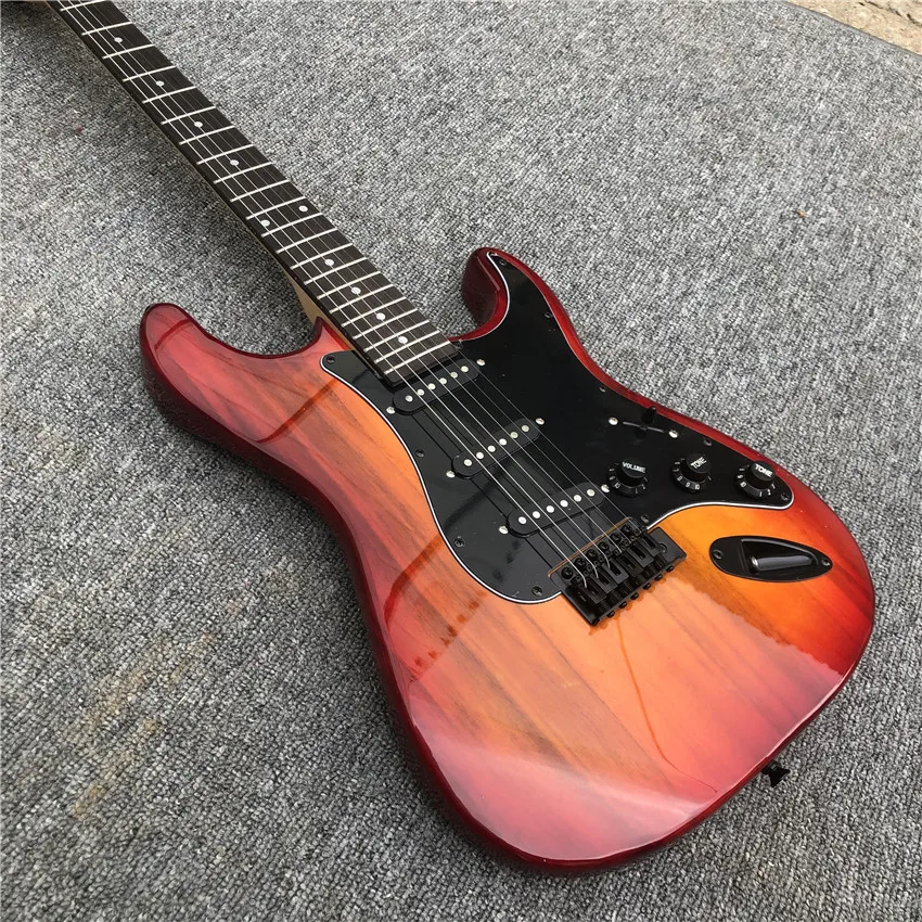 

6 strings, tomato egg color electric guitar, real photos, free shipping, wholesale and retail