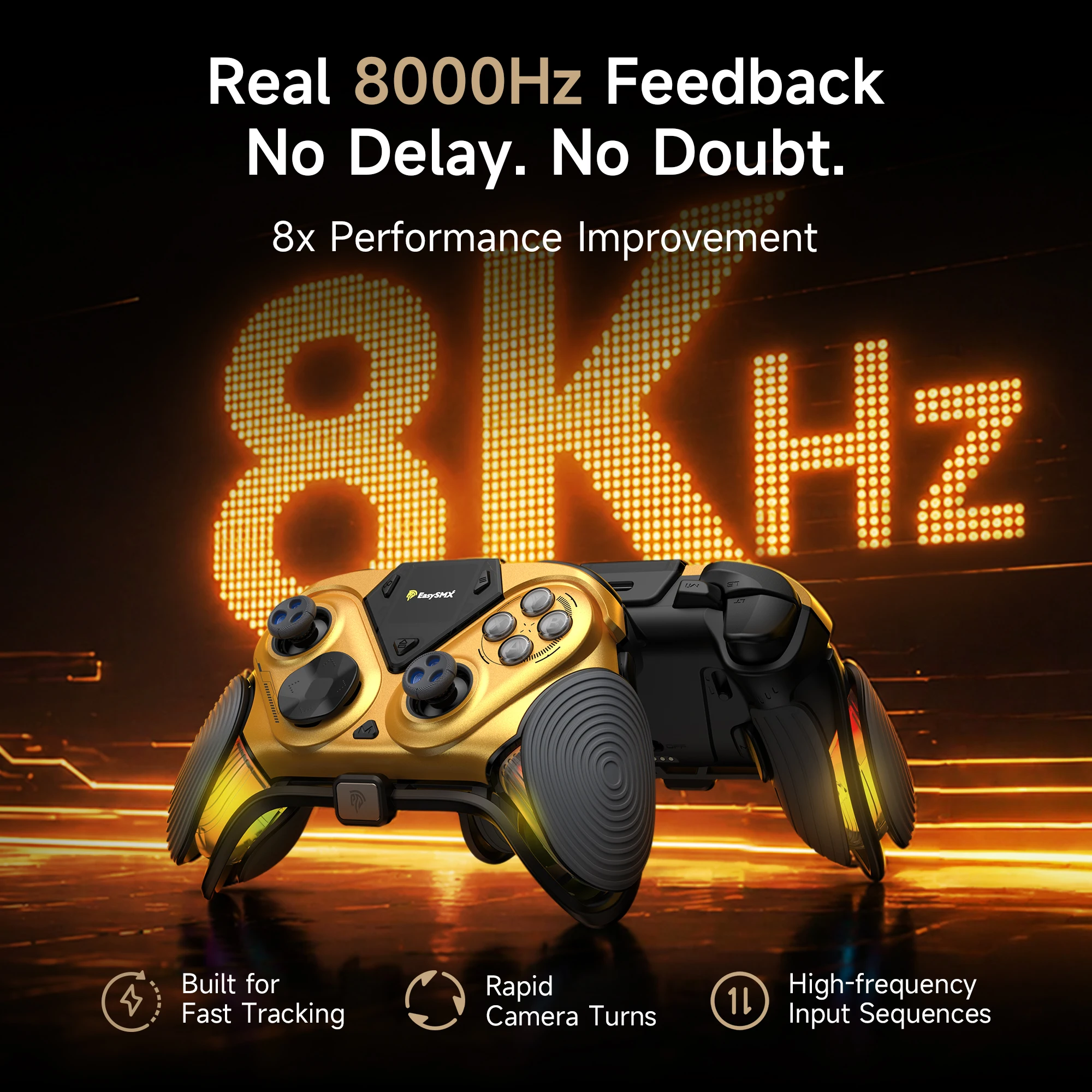 Фото Игровой контроллер EasySMX Dune 8K Pro для киберспорта с TMR-стиками против дрифта, 1,3-дюймовым смарт-дисплеем, совместимый с ПК/Switch/телефоном/телевизором №3