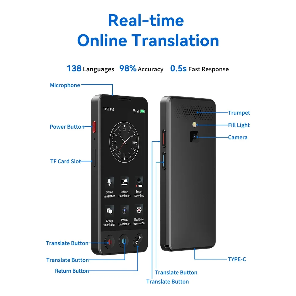 Переводчик голоса на китайском и английском языках, 4G, A20 4G | AliExpress