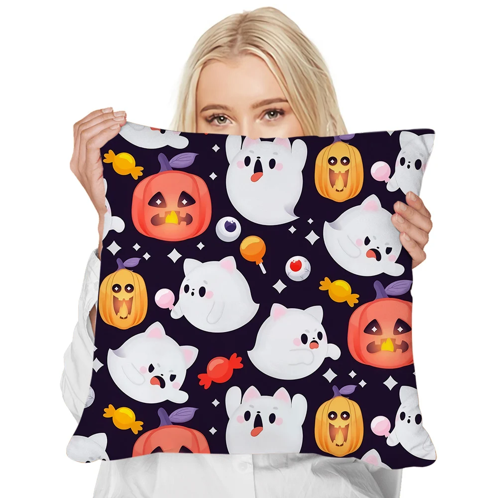 

CLOOCL Halloween Cartoon Pillowcases Funny Cute Spooky Cats 3D Printed Throw Pillows Cover Cushion Pillow Cover Festival Gifts