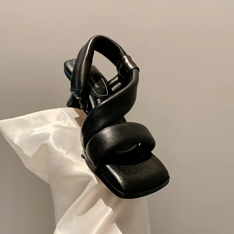 

big band high heels new shoes woman sandals platform female buckle party prom shoes ladies sheepskin leather beach sandals woman