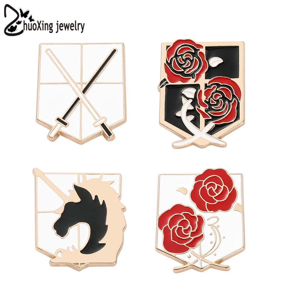 

Anime Attack on Titan Wings Of Liberty Freedom Enamel Pin Legions Emblem Lapel Pins Badges Hot Blood Anime Creative Brooches