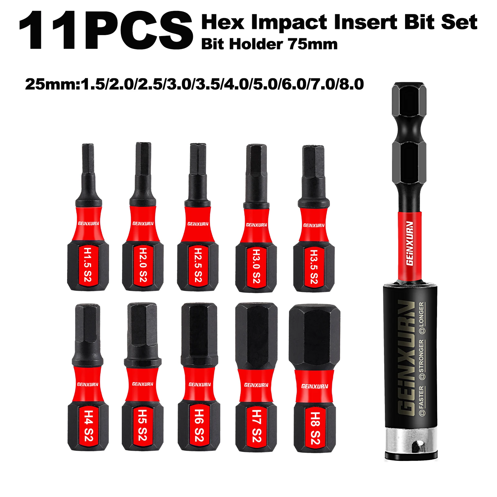 

Geinxurn, набор бит для отвертки, стальные, 1 дюйм