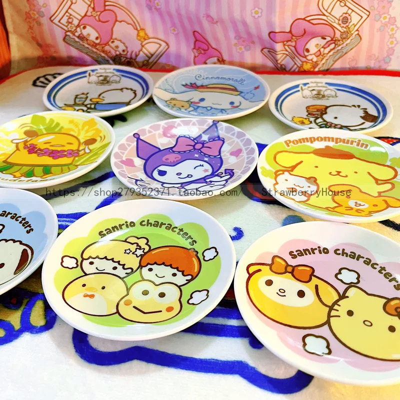 

Sanrio мультяшное керамическое блюдо соус блюдо Kuromi помпон пурин почтовый Коричный милый Фотофон для девочки подарок на день рождения