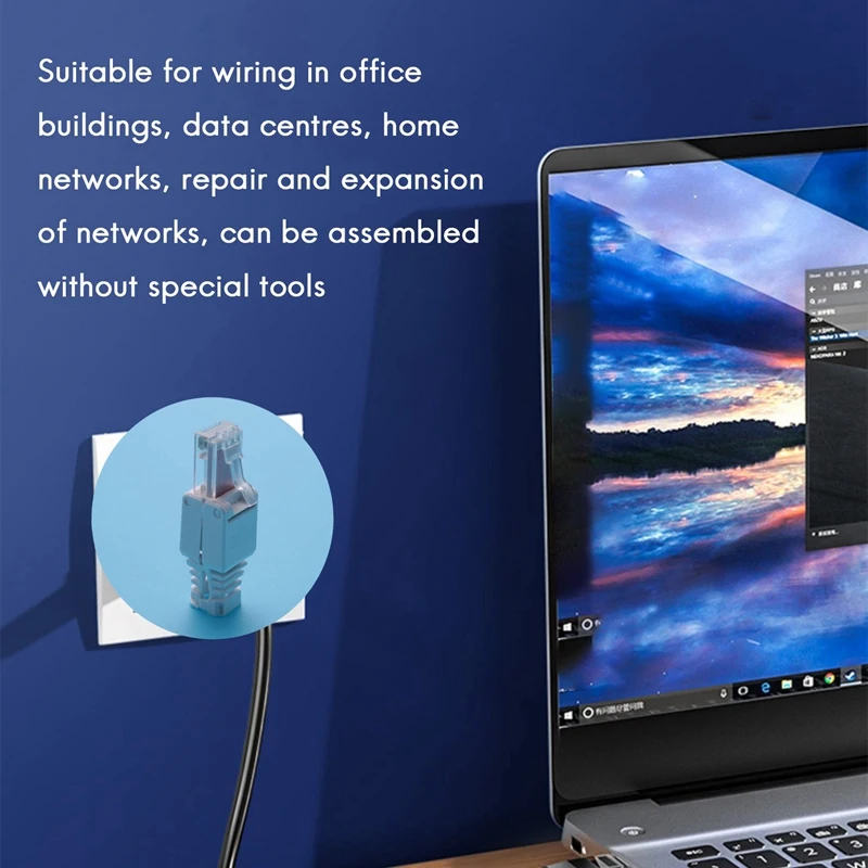 10 сетевых разъемов без инструментов RJ45 CAT6 LAN UTP Кабельная вилка Cat5 Cat7 установочный