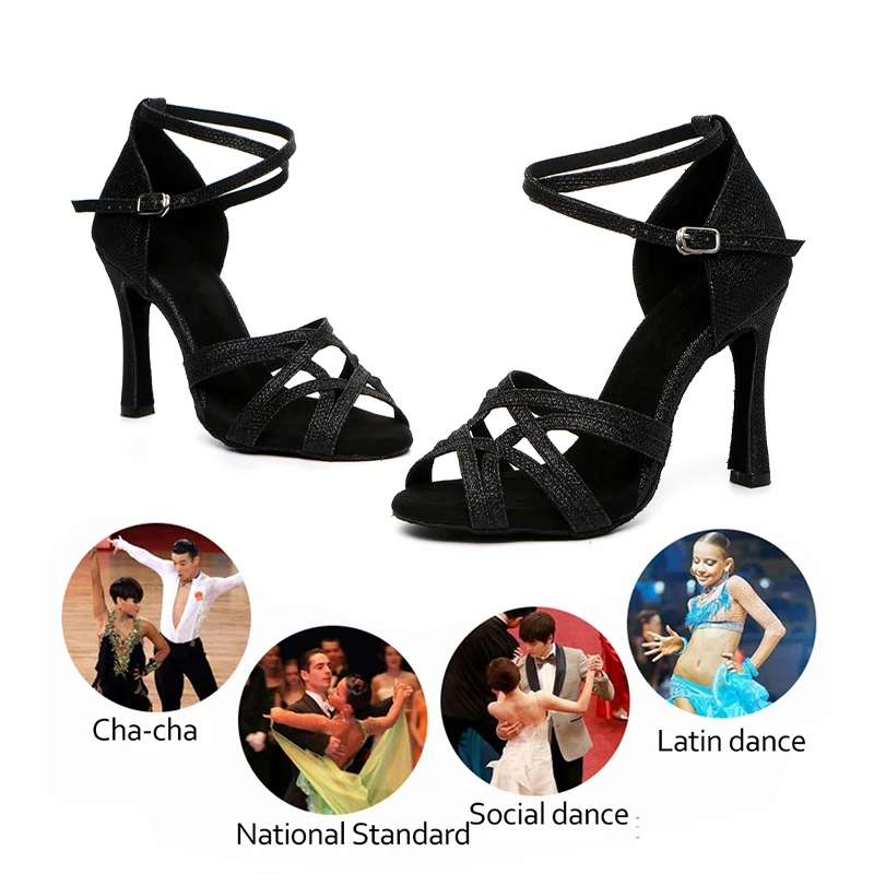 SWDZM New Dance Shoes For Women Big Size Girls Soft Bottom Latin Dance Shoes Woman Salsa Dancing Shoes heel 6CM-10CM