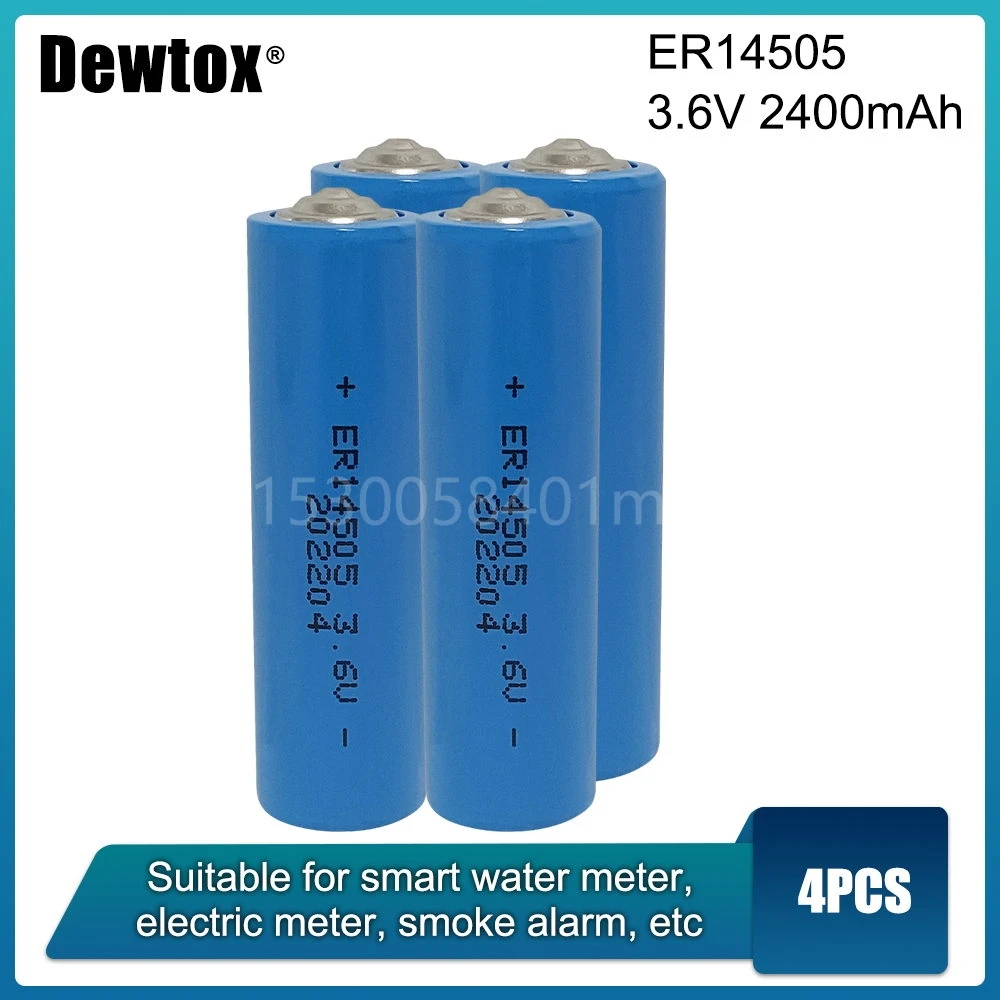 

4PCS ER14505 ER 14505 3.6V AA 2400mAh Lithium Batteries for PLC Instrument Patrolling Rod Smart Meter Industrial Battery