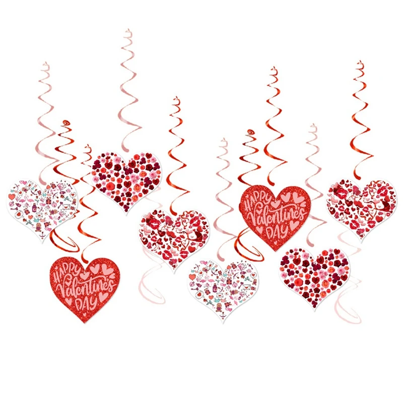 

2 набора спиральных бирок в форме сердца, День святого Валентина
