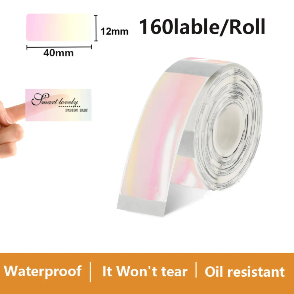 

P15 прозрачная наклейка для принтера этикеток 12*40 мм водонепроницаемая лента для этикеток бумага 160 шт. совместимая принте...