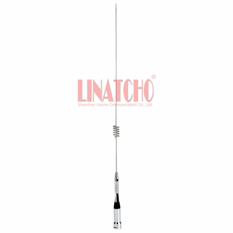 10A UHF 400-470MHz Stainless Steel High Gain Mobile Radio Whip PL259 Bottom Spring Antenna