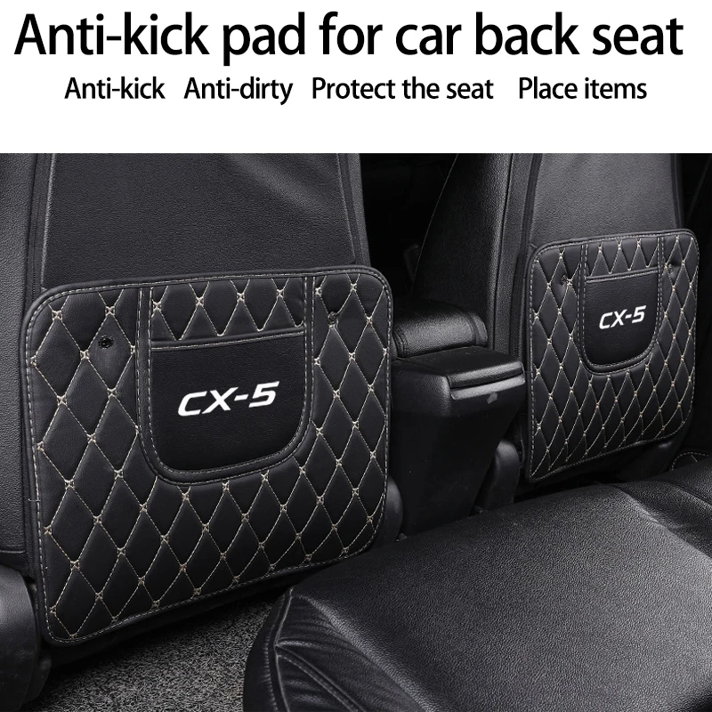 

PU Leather Anti-Kick Pad for Mazda Cx-5 Car Waterproof Seat Back Protector Cover Universal Car Anti Mud Dirt Pad Car Accessories