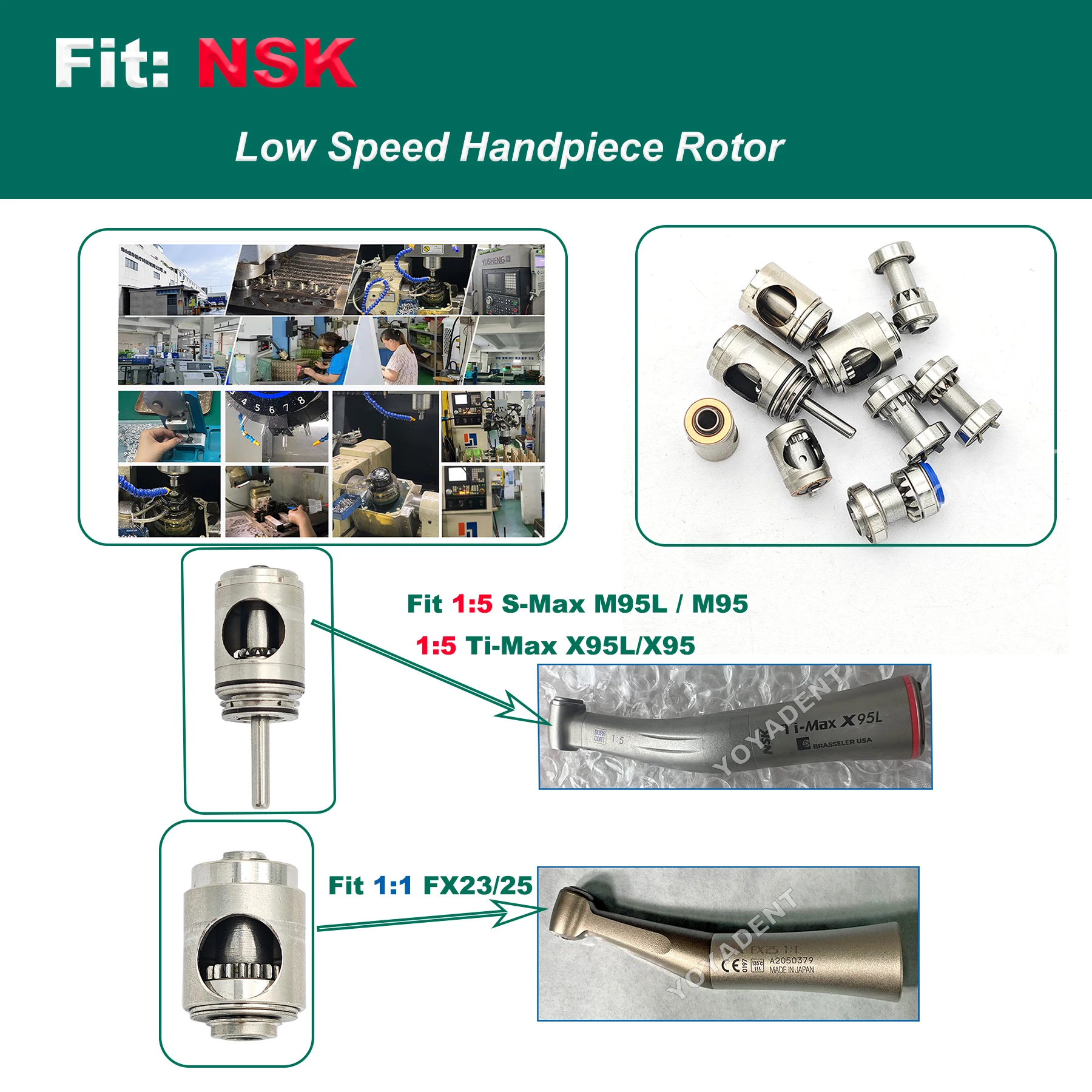 Фото Для NSK FX23/F25 1:5 S-Max M95L/M95 Ti-Max X95L/X95 ротор наконечника внутренний канал/внешний водный путь аксессуар для наконечника №1