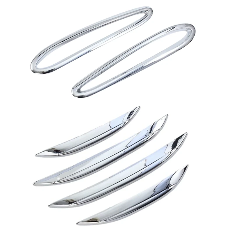 

Car Front Rear Fog Light Lamp Eyebrow Frame Trim Cover Sticker For Mercedes Benz GLC Class X254 2023 Car Supplies Parts (Silver)