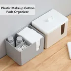 Пластиковый органайзер для макияжных ватных дисков с 3 решетками, настольный органайзер для хранения косметических тампонов, прозрачный держатель для макияжа