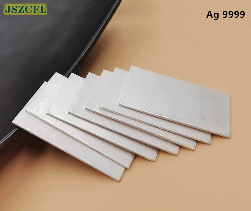 

10g 9999 pure silver Raw Material Silver plate Ag S 9999 thickness 0.1mm - 1.8mm sheet silver strip for diy making of jewelry