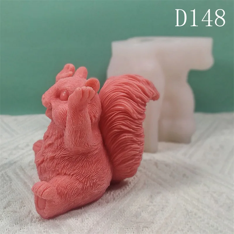 D148 Squirrel Hand Up Silicone Mold Gypsum form DIY Handmade Plaster Candle Ornaments Handicrafts Mold Hand Gift Making Kitchen