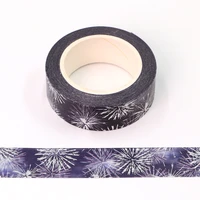 2022 new 1pc foil fireworks washi tape decorative washi tape scrapbooking masking tape 15mm10m