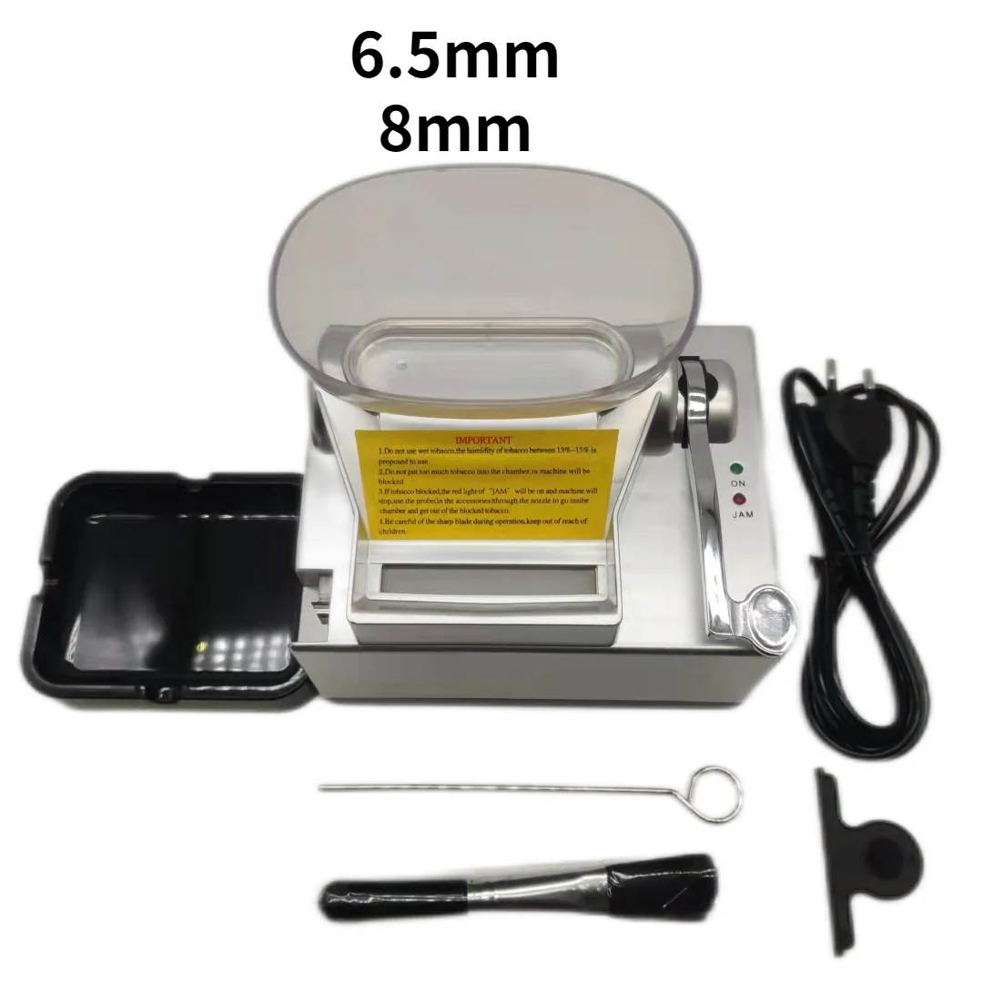 

Silver 6.5mm 8mm Cigarette Rolling Machine Electric Funnel Automatic Weed Tobacco Making Machine Smoke Accessories